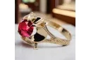 14 Karat Gelbgold Rubinrot Ring Vintage Stil vrc377y